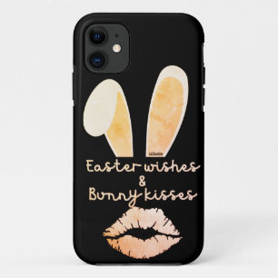 EASTER WISHES & BUNNY KISSES easter gift idea      iPhone 11 Case