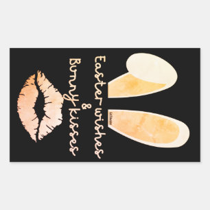 EASTER WISHES & BUNNY KISSES easter gift idea Rectangular Sticker