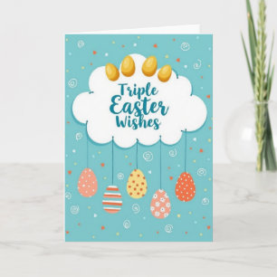 Easter Wishes Cloud Eggs Card
