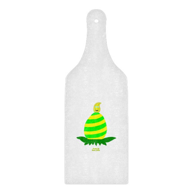 Easter Wishes Glass Cutting Board Paddle (Front)