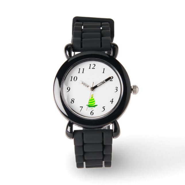 Easter Wishes Kids Silver Glitter Strap Watch (Front)