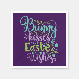 Easter wishes kisses napkin