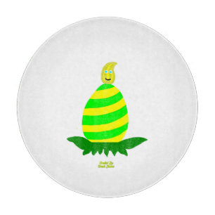Easter Wishes Round Glass Cutting Board