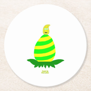 Easter Wishes Round Paper Coaster