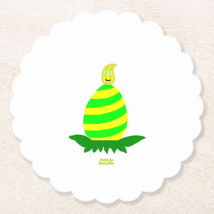 Easter Wishes Scalloped Round Paper Coaster
