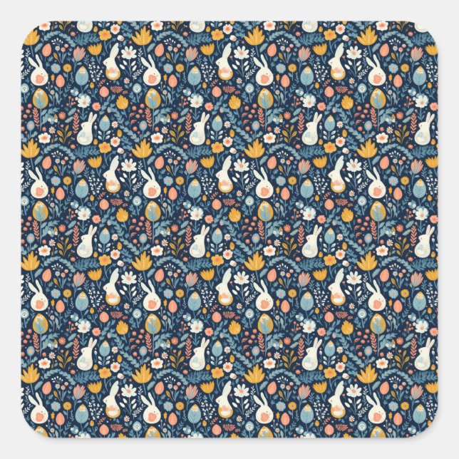 Easter Wonderland Pattern Square Sticker (Front)
