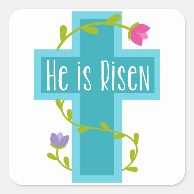 Easter word art Cross party sticker (Front)