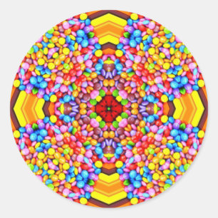 EASTER ~ WOW! Multicolored CANDY for Easter Giving Classic Round Sticker