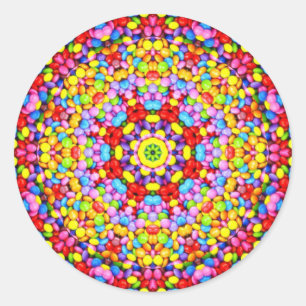 EASTER ~ WOW! Multicolored CANDY for Easter Giving Classic Round Sticker