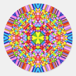 EASTER ~ WOW! Multicolored CANDY for Easter Giving Classic Round Sticker