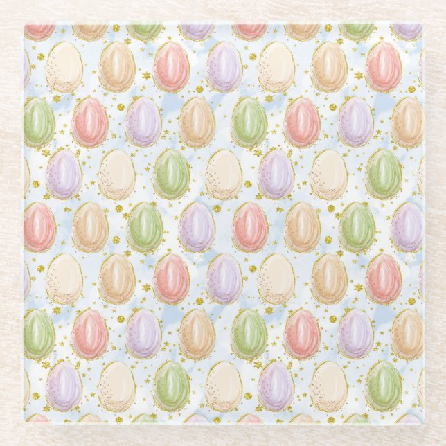 Easter Wreath Glass Coaster (Front)