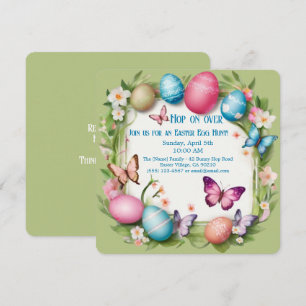 Easter wreath: Happy Easter - Invitation
