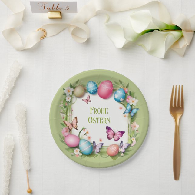Easter wreath: Happy Easter - Paper Plate (Wedding)