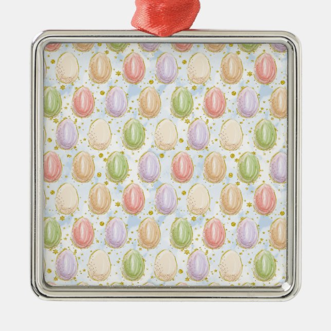 Easter Wreath Metal Ornament (Front)