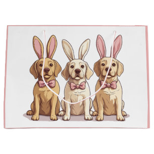 Easter Yellow Labrador Retriever Dogs Large Gift Bag