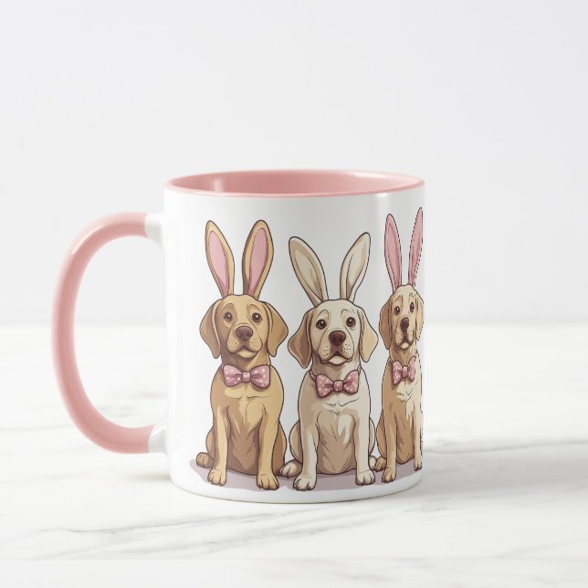 Easter Yellow Labrador Retriever Dogs Mug (Left)