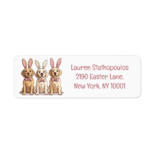 Easter Yellow Labrador Retriever Dogs Return Address Label