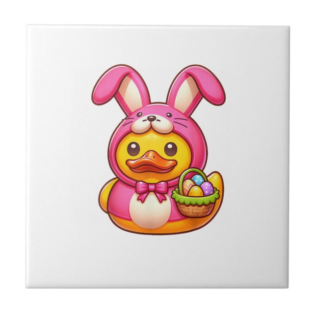 Easter Yellow Rubber Duck Cruise Ship Cruising Duc Ceramic Tile (Front)