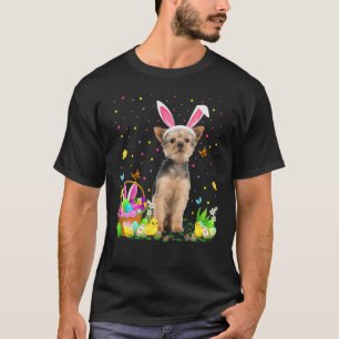 Easter Yorkie Dog Bunny Egg Hunting Yorkie Easter  T-Shirt