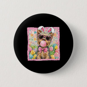 Easter Yorkie Terrier Dog Mum Spring Easter Bunny 6 Cm Round Badge