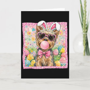 Easter Yorkie Terrier Dog Mum Spring Easter Bunny Card