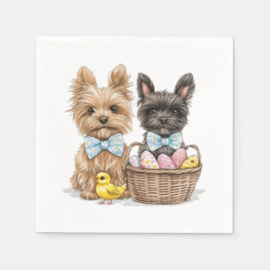 Easter Yorkshire Terrier Dogs Napkin