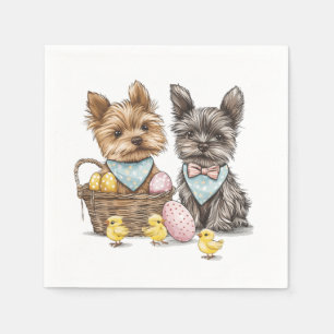 Easter Yorkshire Terrier Dogs Napkin
