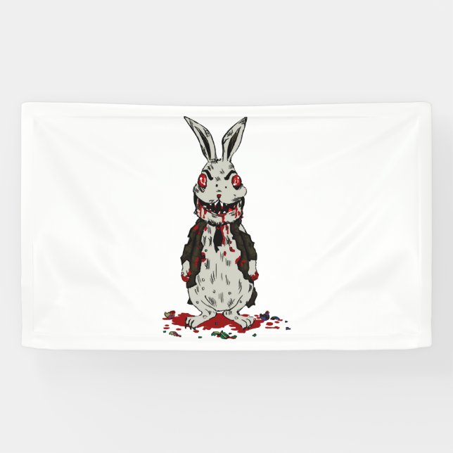 Easter Zombie Rabbit Halloween Bunny Banner (Horizontal)