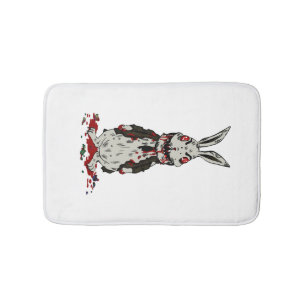 Easter Zombie Rabbit Halloween Bunny Bath Mat