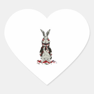 Easter Zombie Rabbit Halloween Bunny Heart Sticker