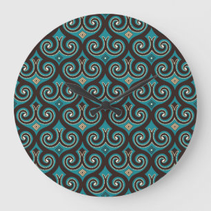 Eastern Arabesque: Elegant Seamless Ornament. Large Clock