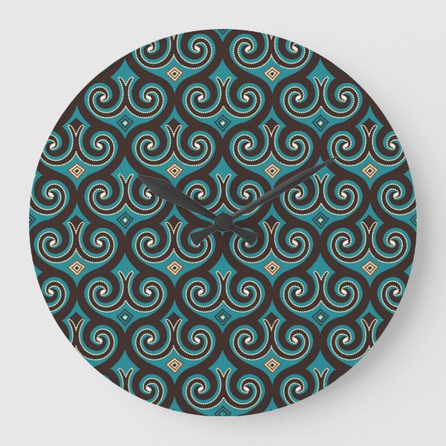 Eastern Arabesque: Elegant Seamless Ornament. Large Clock (Front)