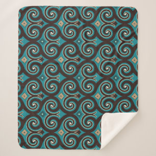 Eastern Arabesque: Elegant Seamless Ornament. Sherpa Blanket