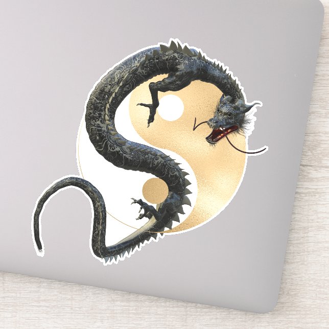 Eastern Asian Dragon Gold Yin Yang (Detail)