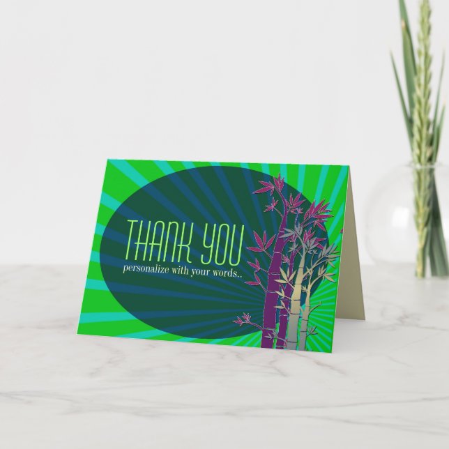Eastern Bamboo Sunshine Thank You Card (Front)