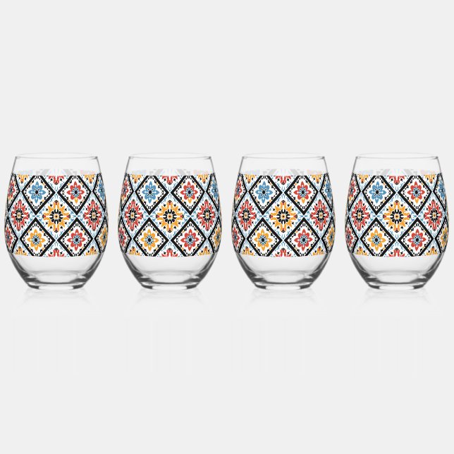 Eastern Band of Cherokee Stemless Wine Glass (Front)