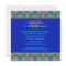 Eastern Blue Gold Satin Lace Monogram Invitation