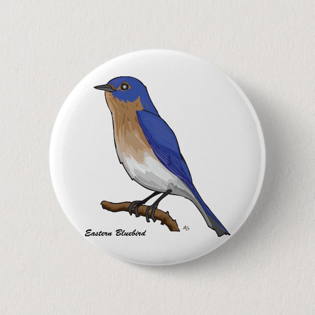 EASTERN BLUEBIRD 6 CM ROUND BADGE (Front)