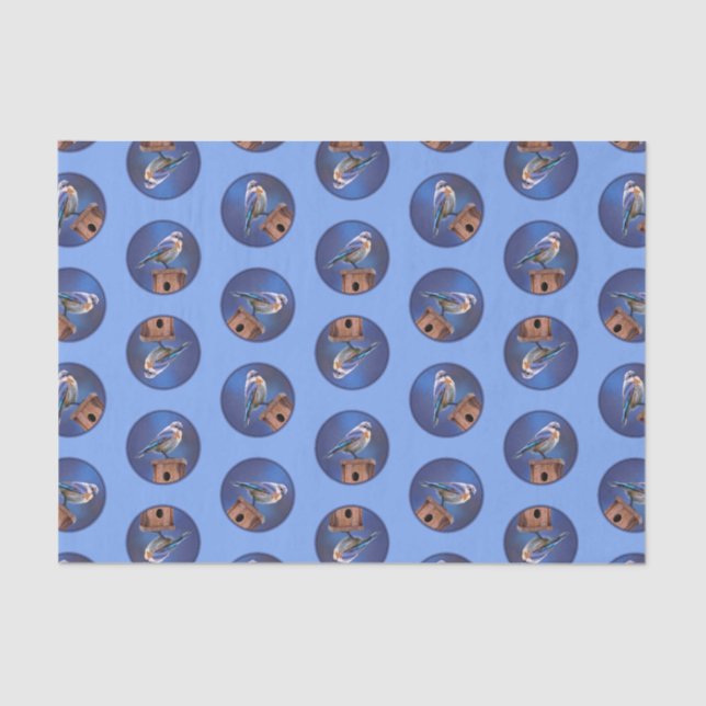 Eastern Bluebird Female Painting Original Bird Art Tissue Paper (Front)