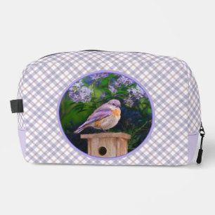 Eastern Bluebird in Lilacs Painting Original Art Dopp Kit