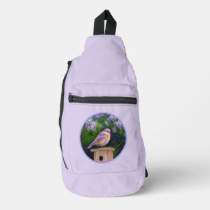 Eastern Bluebird in Lilacs Painting Original Art Sling Bag