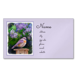 Eastern Bluebird in Snow - Original Photograph Magnetic Business Card