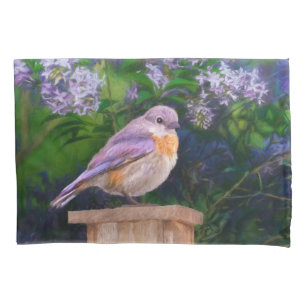Eastern Bluebird in Snow - Original Photograph Pillowcase