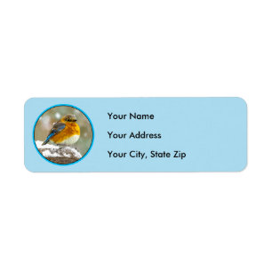 Eastern Bluebird in Snow - Original Photograph Return Address Label