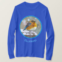 Eastern Bluebird in Snow - Original Photograph
