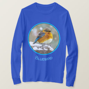Eastern Bluebird in Snow - Original Photograph T-Shirt