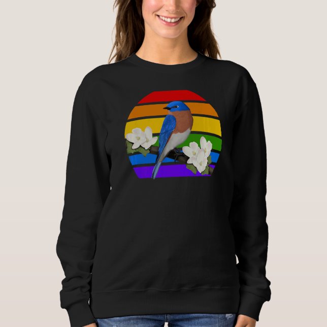 Eastern Bluebird Rainbow Bird Birdwatcher Diversit Sweatshirt (Front)