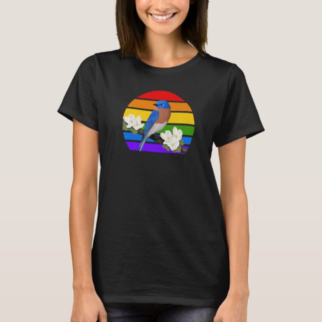 Eastern Bluebird Rainbow Bird Birdwatcher Diversit T-Shirt (Front)