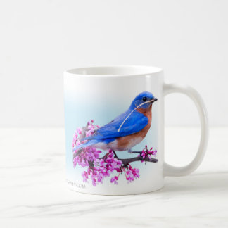 Eastern Bluebird with dogwood and redbud Coffee Mug