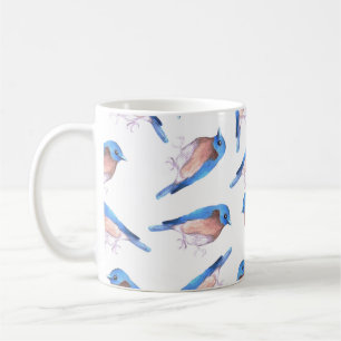 Eastern bluebirds watercolor cute birds coffee mug